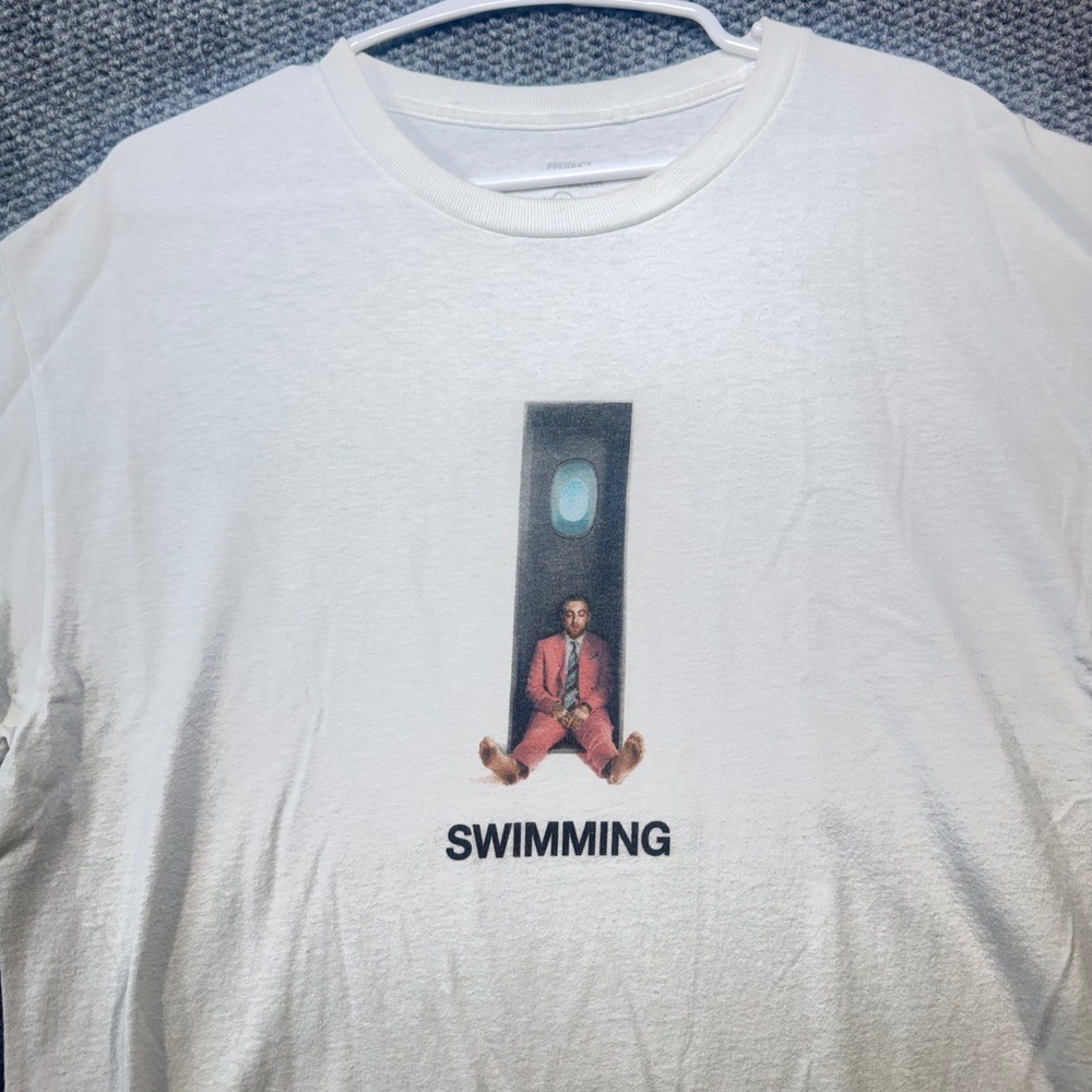 Mac Miller Swimming Album Cover Tracklist Graphic T-Shirt White Large Mens